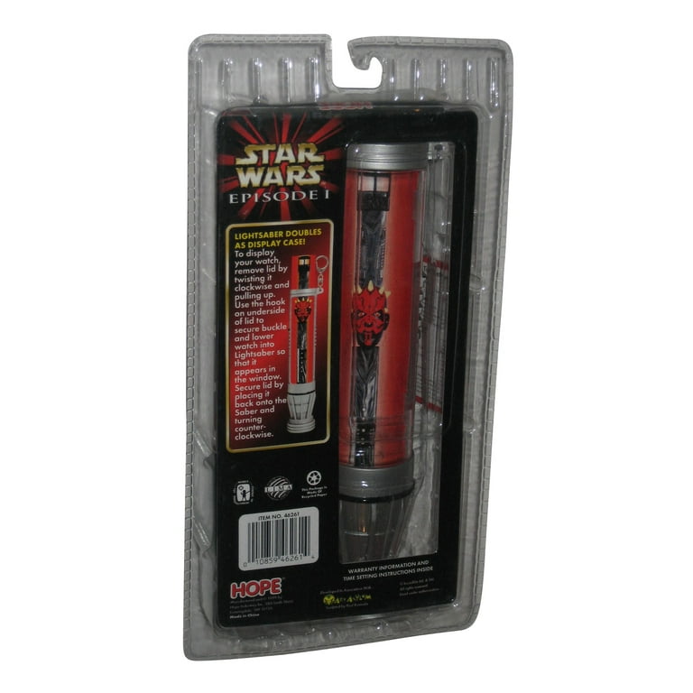 Star Wars Darth Maul Episode 1 Collector Watch w/ Qui-Gon Jinn Lightsaber  Display Case 