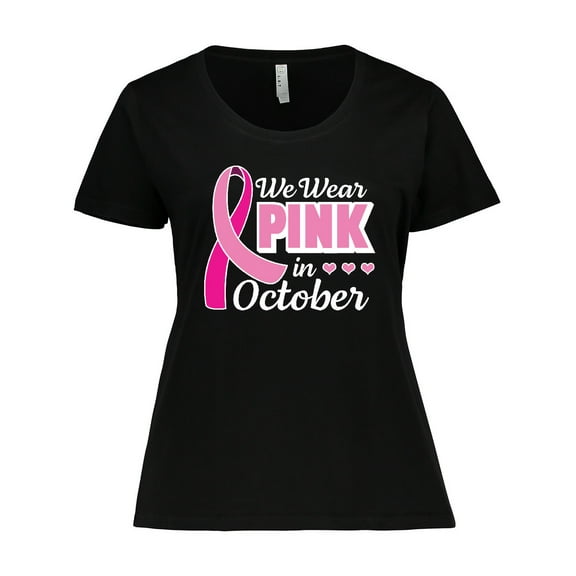 Inktastic Breast Cancer Awareness We Wear Pink in October Women's Plus Size T-Shirt
