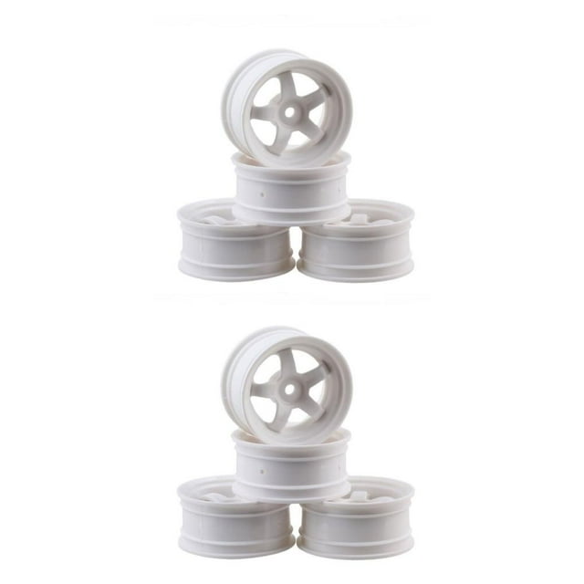 Shengyu 4 Pieces52mm Elastic *RC Car Tires Wheel Rims Hub Running Racing Drifting Tyres On-road Crawer Assembly Accessories Five Star/White 2Set