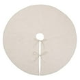 thumbnail image 2 of Fennco Styles Silver Piping Design Decorative Christmas Tree Skirt 72 Inch Round - Linen Blend Holiday Tree Skirt for Home, Christmas Tree, Indoor Outdoor Decoration and Special Events, 2 of 3