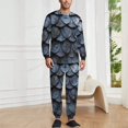 thumbnail image 2 of Metal Scale Men's Pajama Set Sleepwear Pjs Lightweight Long Sleeve Crewneck Shirts and Bottoms Soft Comfy Sleep Sets 3XL, 2 of 5