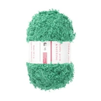 Fur Yarn Soft Fluffy Chunky Yarn Fuzzy Eyelash Yarn Lake Green for Crocheting - 55Yard/50m, 3.46ozx1