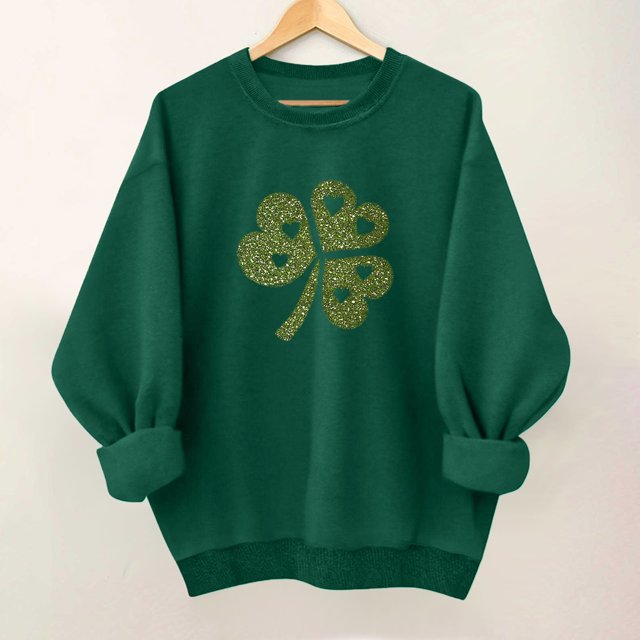 Xuyuer Women's St. Patrick's Day Green Long Sleeve Sweatshirt Funny Casual Irish Shirt