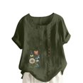 thumbnail image 1 of Túnica de Manga Corta Tops para las Mujeres Océano Pescado Impreso Blusa, Ropa Casual Ver Botón Arriba Camiseta, 1 of 7