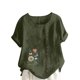 thumbnail image 1 of Túnica de Manga Corta Tops para las Mujeres Océano Pescado Impreso Blusa, Ropa Casual Ver Botón Arriba Camiseta, 1 of 7