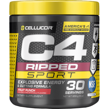 Cellucor C4 Ripped Sport Pre Workout Powder, Thermogenic Fat Burner For