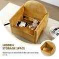 thumbnail image 5 of Aukfa Accent Chair with Cat Cave, Deep Seat Armchair with Storage, Chenille Pet Sofa, Yellow, 5 of 11