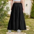 thumbnail image 4 of Skirts for Teen Girls Casual New Girls Maxi Skirt Boho Casual Tiered High Waist a Line Flowy Long Skirt Kids Ankle Length Drawstring Skirts Black 4-5 Years, 4 of 9
