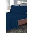 thumbnail image 4 of Royale Linens King Size Flat Sheet Only - Brushed 1800 Microfiber - Wrinkle&Stain Resistant - Hotel Quality Flat Sheet Sold Separately - Top Sheet for Bed (King, Navy), 4 of 5