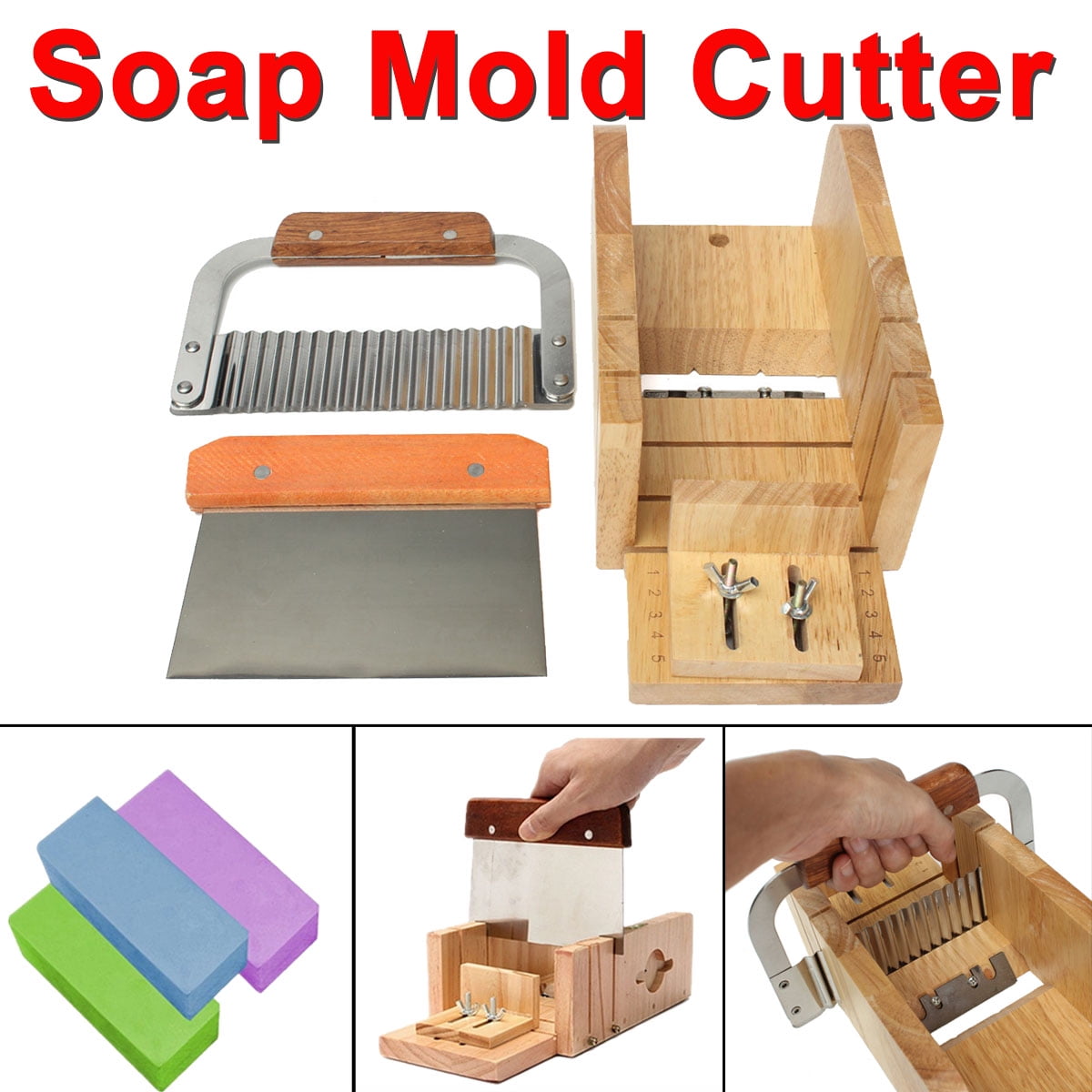 3pcs Soap Mold Loaf Cutter Adjustable Wood and Beveler Planer Cutting