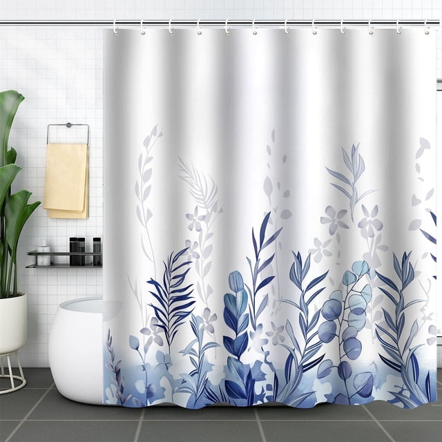 Uklsqma Rideau de Douche en Polyester Imperméable avec Impression Numérique / Cloison de Salle de Bain en Tissu Multicolore / Comprend 12 Crochets / Installation Sans Perçage / Tailles P à TG / Antidérapant, Nettoyage Facile, Bain