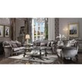 thumbnail image 4 of HomeRoots 44" Gray And Platinum Velvet Floral Tufted Club Chair, 4 of 6