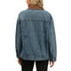 thumbnail image 3 of Abrigo de mujer INSPIRE CHIC de mezclilla con cuello de pana, mangas largas, botón frontal, chaqueta western, chaquetas de jean L azul retro, 3 of 6