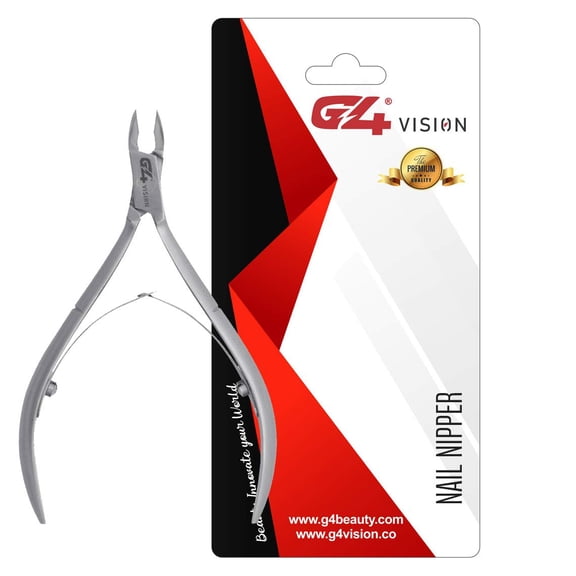 G4 Pro Nail Nippers and Pusher set Salon Grade Cuticle Pushers Trimmer Precise Clippers Pedicure Manicure Nail Care Silver (4 inch)…