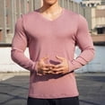 thumbnail image 4 of Blusas y camisas de manga larga con cuello en V para hombre, moda informal, color liso, cuello en V, blusas de manga larga, camisas, blusa de poliéster para hombre, 4 of 4