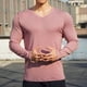 thumbnail image 4 of pstuiky hombres de manga larga, Blusas y camisas de manga larga informales con cuello en V y colores lisos a la moda para hombre top de hombre s, 4 of 4
