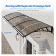 thumbnail image 2 of Awning for Door Entrance 40x48 Inches,Awnings for Doors with Separate Drainage,Front Door Awning Exterior,Polycarbonate UV, Rain, and Snow Protection for Porch,Patio,Window,Deck, 2 of 9