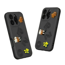 for iPhone 14 Cute Cartoon Case, Women Girls Boys Kids 3D Cartoon Pattern Cover Soft TPU Silicone Flexible Shockproof Anti-Scratch Protective Phone Cover for iPhone 14, Black