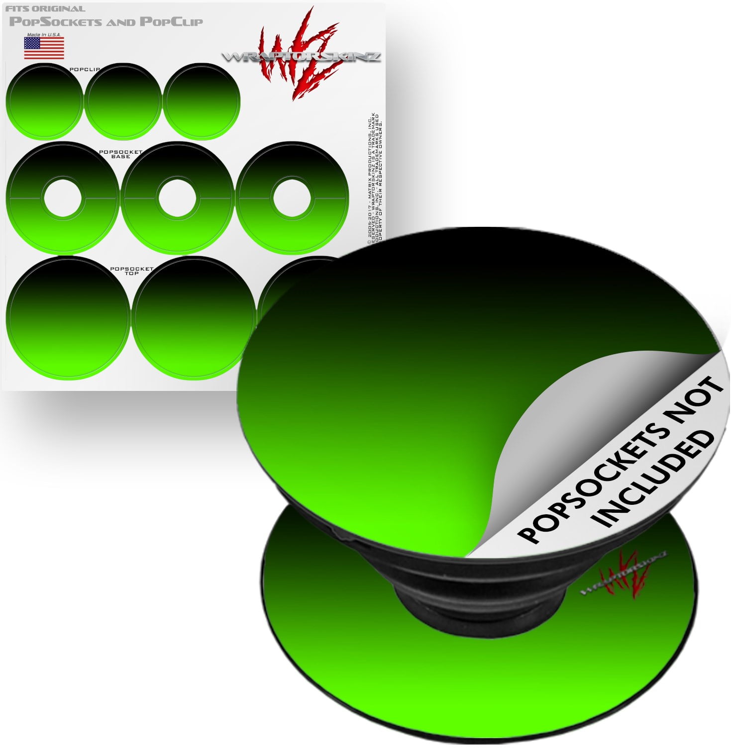 Decal Style Vinyl Skin Wrap 3 Pack for PopSockets Smooth Fades Green ...