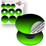 Decal Style Vinyl Skin Wrap 3 Pack for PopSockets Smooth Fades Green Black (POPSOCKET NOT INCLUDED) by WraptorSkinz
