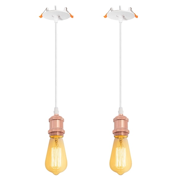 Kiven Recessed Ceiling Light, 2-Light Modern Style Recessed Downlight with E26 Socket, Adjustable Pendant Lighting for Bedroom Kitchen Home