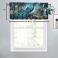 thumbnail image 4 of Peacock Thermal Insulated Window Curtain Valance Vintage Blue Peacock Feather Beautiful Bird Flowers Rod Pocket Valances for Bedroom Living Room Dining Room 54 by 18 in, 1 Panel, 4 of 6
