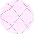 thumbnail image 1 of Ahgly Company Indoor Round Solid Pink Modern Area Rugs, 5' Round, 1 of 4