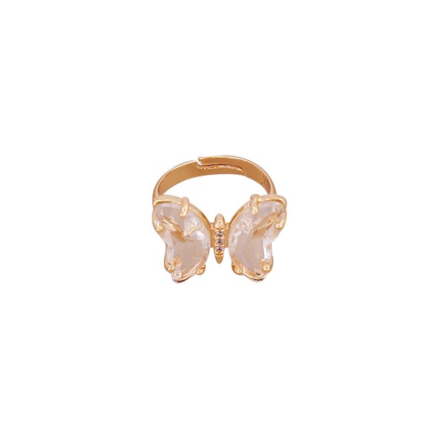 PVCS Bague Ajustable Papillon Couleur Unie Créative Mode pour Femmes avec Ouverture