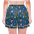 thumbnail image 2 of Women's Silk Pajama Shorts Nutcracker Christmas Tree Gingerbread Man Pattern Pajama Shorts Women's Casual Pajama Shorts with Pockets, 2 of 6