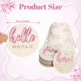 thumbnail image 3 of Monthly Milestone con forma de círculos de madera, diseño Hello World, rosa, 3 of 6