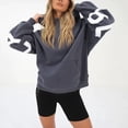 thumbnail image 4 of Fashiona Women's Letter Print Loose Pullover Hooded Sweatshirt Tops, 4 of 5