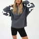 thumbnail image 4 of Fashiona Women's Letter Print Loose Pullover Hooded Sweatshirt Tops, 4 of 6