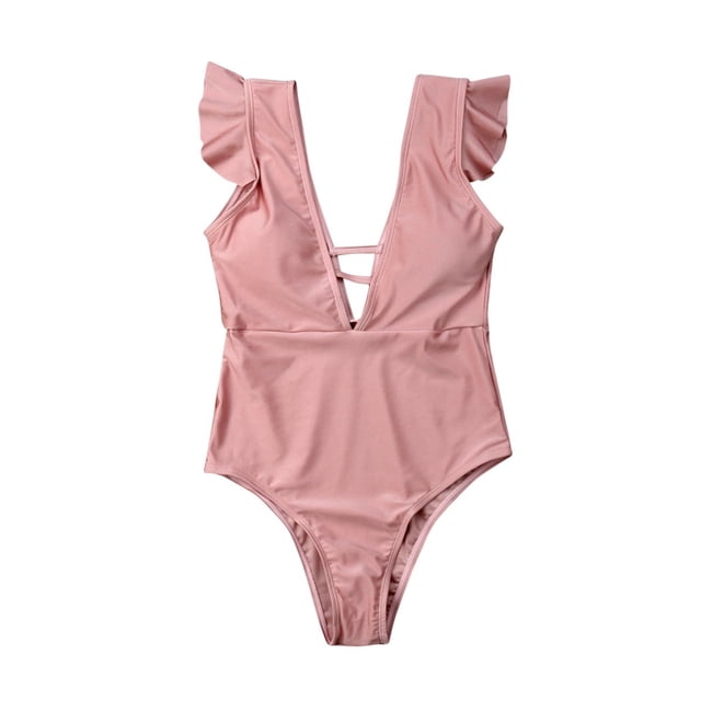 Family Matching Ruffle Swimwear Mother Daughter Women Bikini Bathing Swimsuit