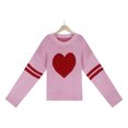 thumbnail image 6 of JINMGG 2024 Fall Winter Plus Size Sweaters for Women Clearance,Women's Loose Round Neck Pullover Love Long Sleeve Sweater, 6 of 7