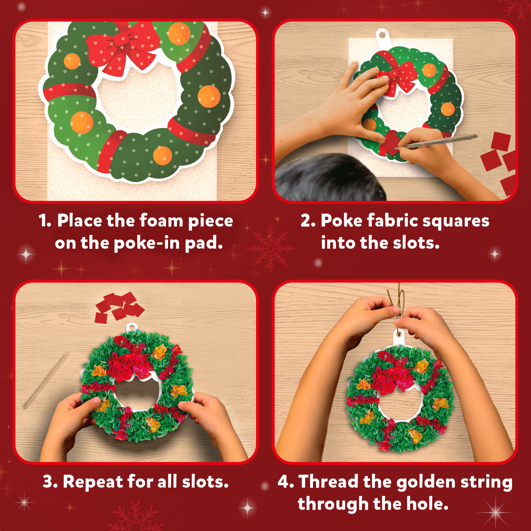 Skillmatics Poke-in Art - Christmas Decor, Mess-Free Art for Kids, DIY Craft Kits, Creative Activity, Gifts for Ages 4, 5, 6, 7, 8, 9, 10, 11, 12