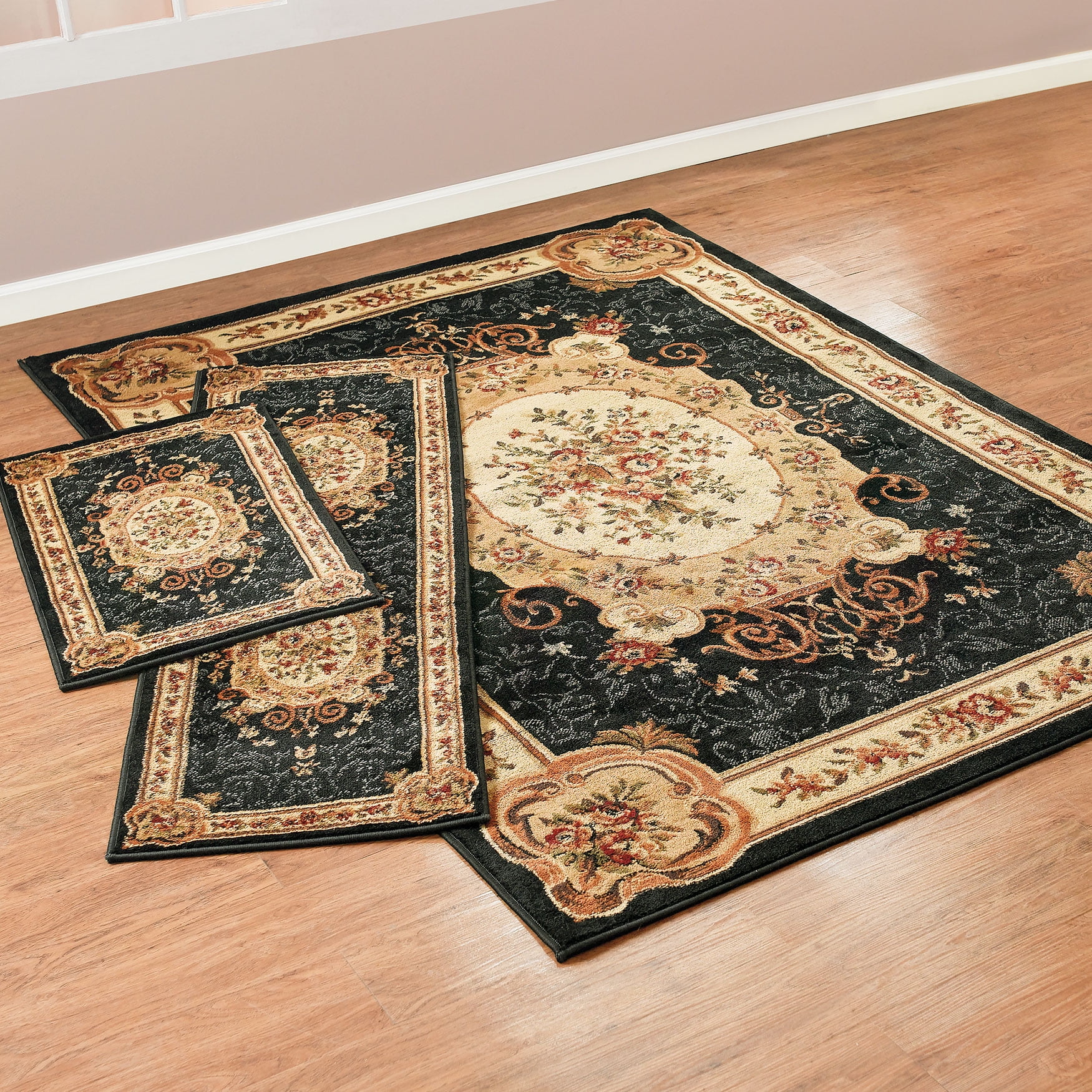 BrylaneHome Floral 3Pc. Rug Set With Runner