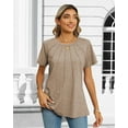 thumbnail image 3 of Rosvigor Blouses for Women Short Sleeve Shirts Casual Dressy Summer Tops with Pleats, 3 of 7