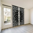thumbnail image 4 of WNOOHIY Black Floral Curtains Bohemian Mandala Flowers Window Curtains for Bedroom and Living Room, Set of 2 Panels, 4 of 7