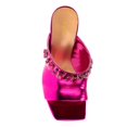 thumbnail image 4 of YDN Women Elegant Studded Square Open Toe Backless Mules Rhinestone Chunky High Heel Sandals Slip On Indoor Outdoor Shoes Size 6 Hot Pink, 4 of 4