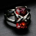 thumbnail image 5 of EOEMY 18mm Red Cz Princess Cut Band Men'S Titanium Steel Wedding Gift Ring Size 7-12, 5 of 6