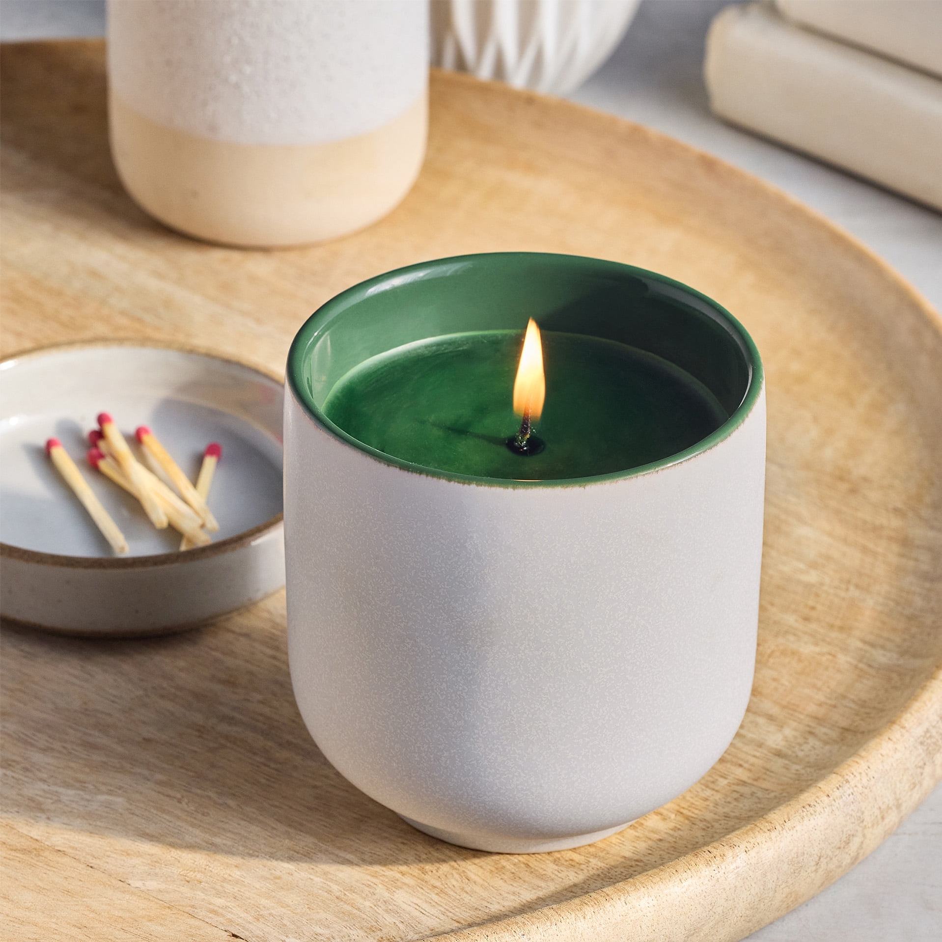 Better Homes and Gardens Ceramic Jar Candle, Dark Lavender and Sage, 8 oz, 1-Wick