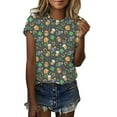 thumbnail image 2 of Fesfesfes Tshirts Shirts for Women Casual St. Patrick's Day Printed Short Sleeve Round Neck Pullover Blouse T-shirt Tops Sweatshirt for Women 2XL(US:12), 2 of 7