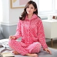 thumbnail image 4 of Conjuntos de pijamas de franela para mujer, ropa de dormir gruesa, cálida, de animales, Otoño e Invierno, 4 of 4