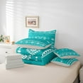 thumbnail image 5 of Feelyou Hippie Aztec Print Bedding Comforter Set 7pcs, Dark Turquoise Geometric Queen Bedding Sets, Bohomian Style Queen Sheet Sets, Lightweight Bedroom Decorative, 5 of 7