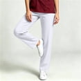 thumbnail image 6 of TFEOQRY Womens Scrub Pants with Pockets Elastic Waist Drawstring Soilid Color Straight Pants for Daily Work Wear, 6 of 7