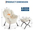 thumbnail image 2 of Sillón Acentuador con Otomano – Terciopelo – Asiento Tapizado – Patas Metálicas – Espacios Pequeños – Entrada, Dormitorio o Pasillo – Moderno, 2 of 6