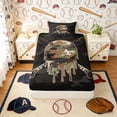 thumbnail image 4 of Erosebridal Drip Camo Baseball Twin Sheet Sets, Sport Bedding for Men and Boys, 3 Pieces, 1 Flat Sheet, 1 Fitted Sheet and 1 Pillowcase, 4 of 6