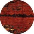 thumbnail image 1 of Ahgly Company Indoor Round Abstract Saffron Red Abstract Area Rugs, 3' Round, 1 of 6