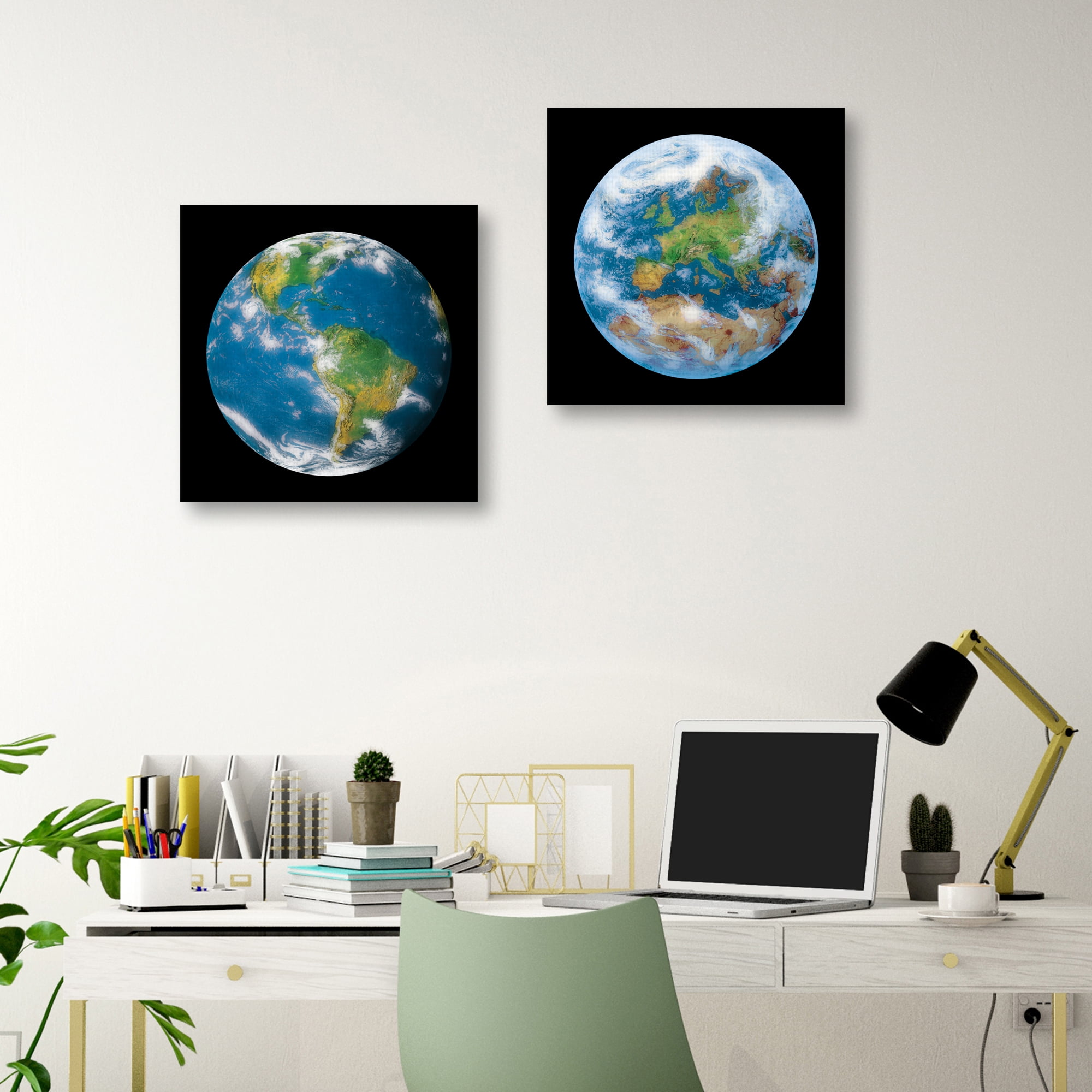 Globe I & II by Contemporary Photography Set of 2 Canvas Art Prints