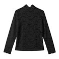 thumbnail image 5 of Womens Lace Long Sleeve Top Mesh Sheer Blouses Neck See Through Slim Fitted Tops 2026 Fall Fashion Clothes, 5 of 5